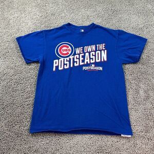 Chicago Cubs Shirt Mens Medium Blue Red We Own The Post Season MLB Baseball